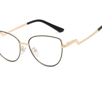 PATRICIA Okulary damskie zerówki, metalowe, kocie oczy