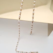 ŁAŃCUSZEK DO OKULARÓW- BIŻUTERIA DO OKULARÓW Biało-złote perełki