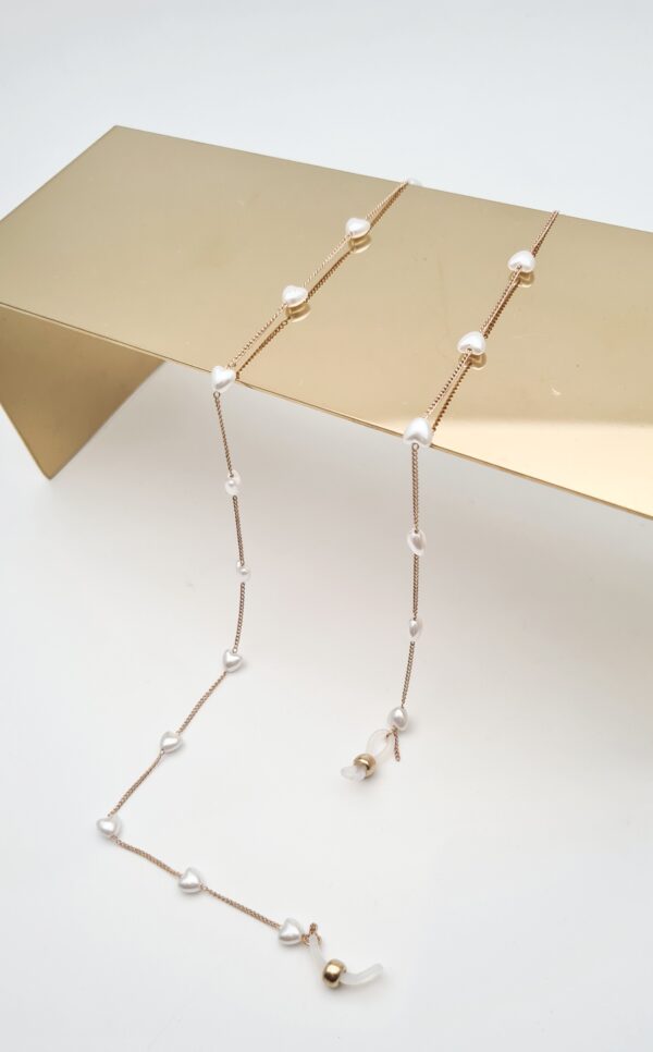 ŁAŃCUSZEK DO OKULARÓW- BIŻUTERIA DO OKULARÓW serduszka perełki