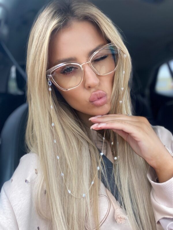 ŁAŃCUSZEK DO OKULARÓW- BIŻUTERIA DO OKULARÓW serduszka perełki