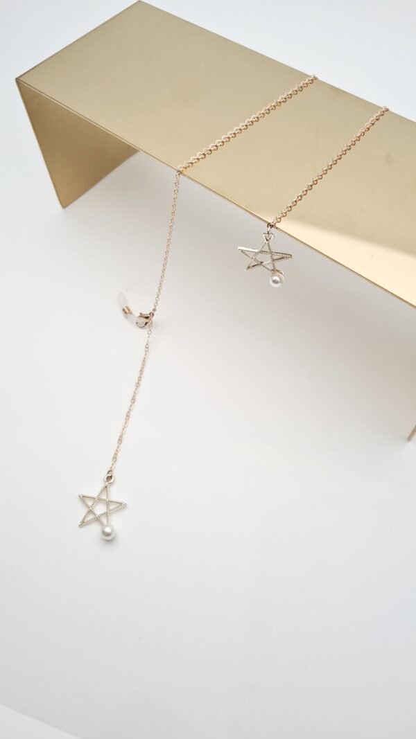 ŁAŃCUSZEK DO OKULARÓW- BIŻUTERIA DO OKULARÓW gwiazda z perłą