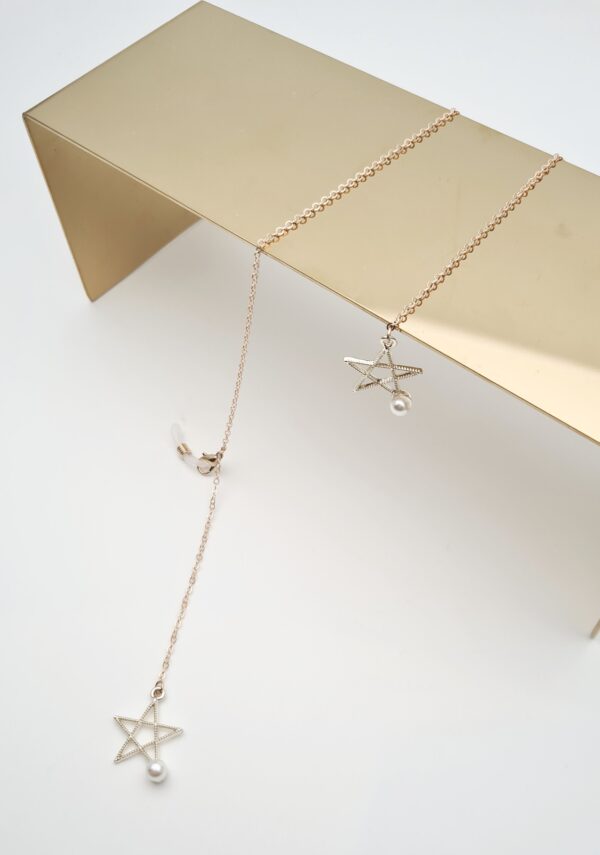 ŁAŃCUSZEK DO OKULARÓW- BIŻUTERIA DO OKULARÓW gwiazda z perłą