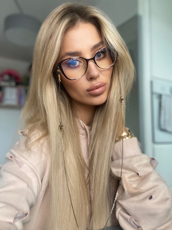 SARA Okulary damskie zerówki BLUE CONTROL