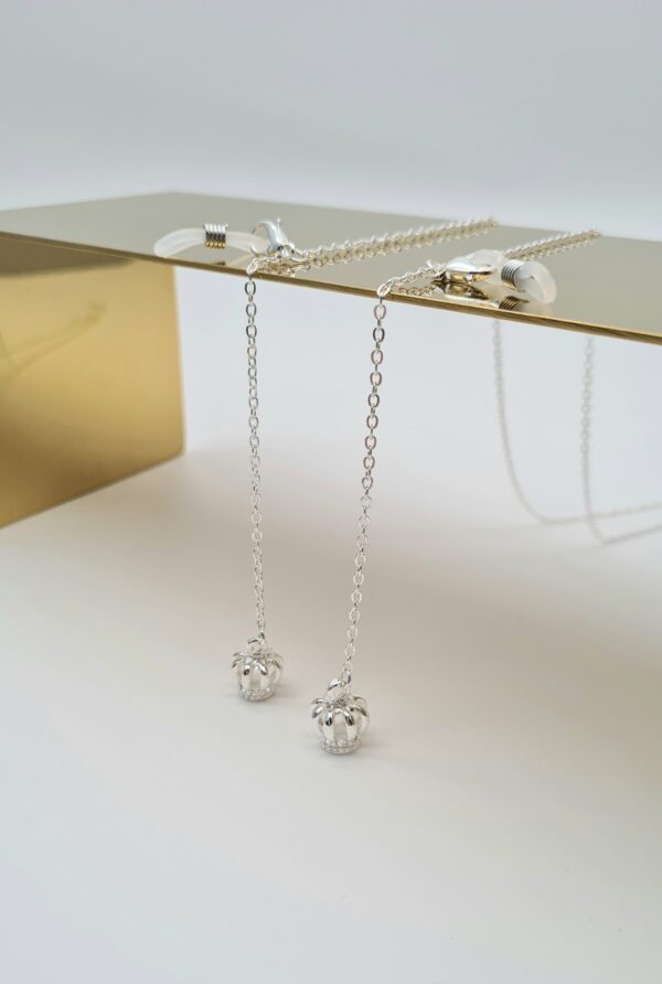 ŁAŃCUSZEK DO OKULARÓW- BIŻUTERIA DO OKULARÓW SREBRNA KORONA