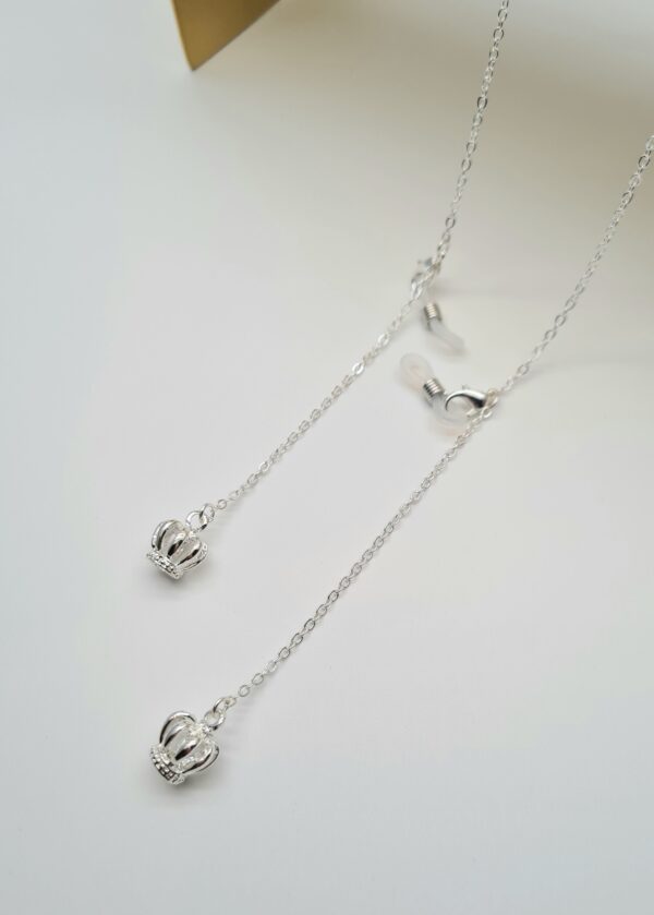 ŁAŃCUSZEK DO OKULARÓW- BIŻUTERIA DO OKULARÓW SREBRNA KORONA