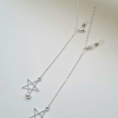 ŁAŃCUSZEK DO OKULARÓW- BIŻUTERIA DO OKULARÓW Srebrna Gwiazda Z Perłą