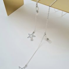 ŁAŃCUSZEK DO OKULARÓW- BIŻUTERIA DO OKULARÓW Srebrna Gwiazda Z Perłą