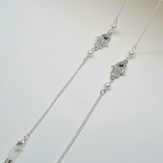 ŁAŃCUSZEK DO OKULARÓW- BIŻUTERIA DO OKULARÓW Srebrna Ręka Fatimy