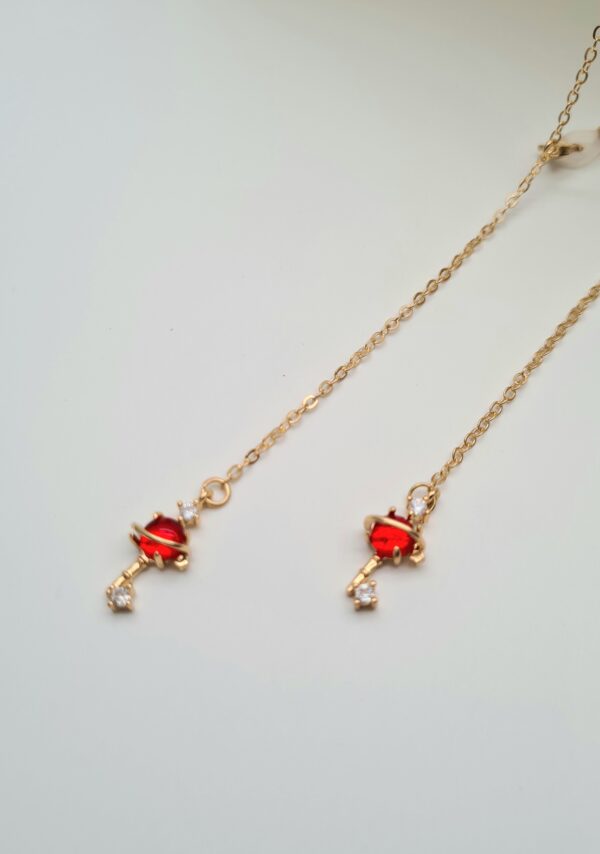 ŁAŃCUSZEK DO OKULARÓW- BIŻUTERIA DO OKULARÓW Czerwony Kluczyk