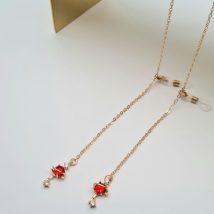 ŁAŃCUSZEK DO OKULARÓW- BIŻUTERIA DO OKULARÓW Czerwony Kluczyk