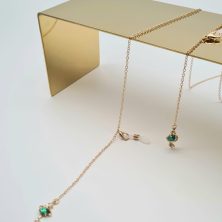 ŁAŃCUSZEK DO OKULARÓW- BIŻUTERIA DO OKULARÓW Zielony Kluczyk