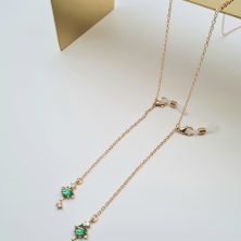 ŁAŃCUSZEK DO OKULARÓW- BIŻUTERIA DO OKULARÓW Zielony Kluczyk