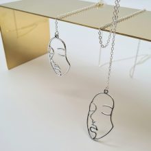 ŁAŃCUSZEK DO OKULARÓW- BIŻUTERIA DO OKULARÓW Srebrna twarz