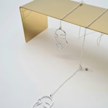 ŁAŃCUSZEK DO OKULARÓW- BIŻUTERIA DO OKULARÓW Srebrna twarz