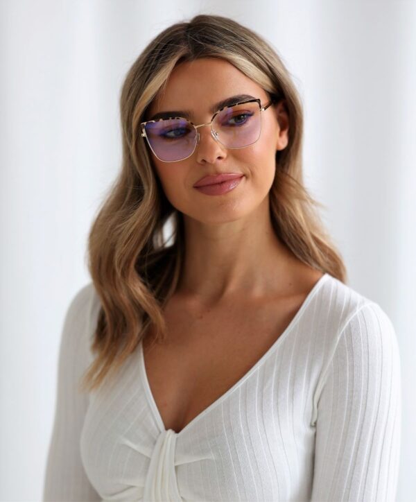 LINSEY Okulary Damskie Zerówki BLUE CONTROL