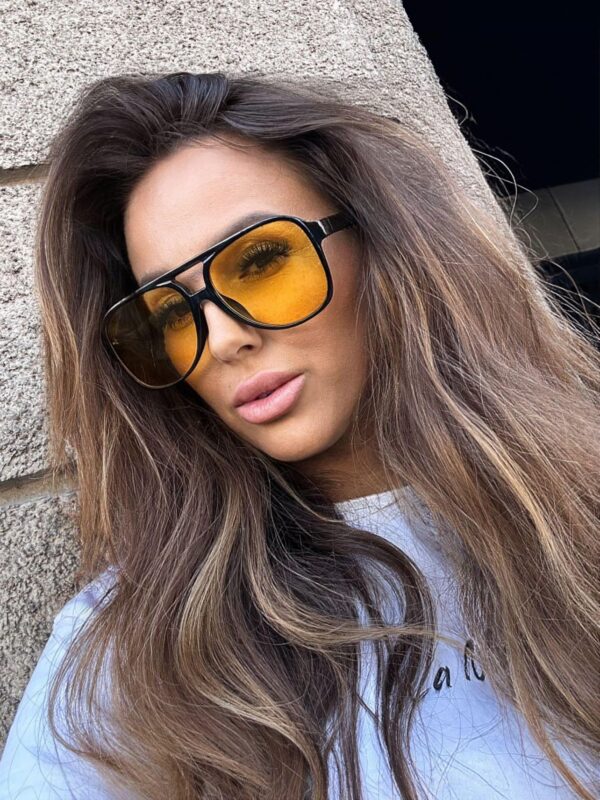 SHIRLEY BLACK Okulary Przeciwsłoneczne Damskie, duże pilotki