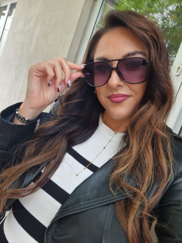 SHIRLEY BLACK Okulary Przeciwsłoneczne Damskie, duże pilotki