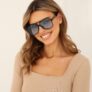 SHIRLEY BLACK Okulary Przeciwsłoneczne Damskie, duże pilotki