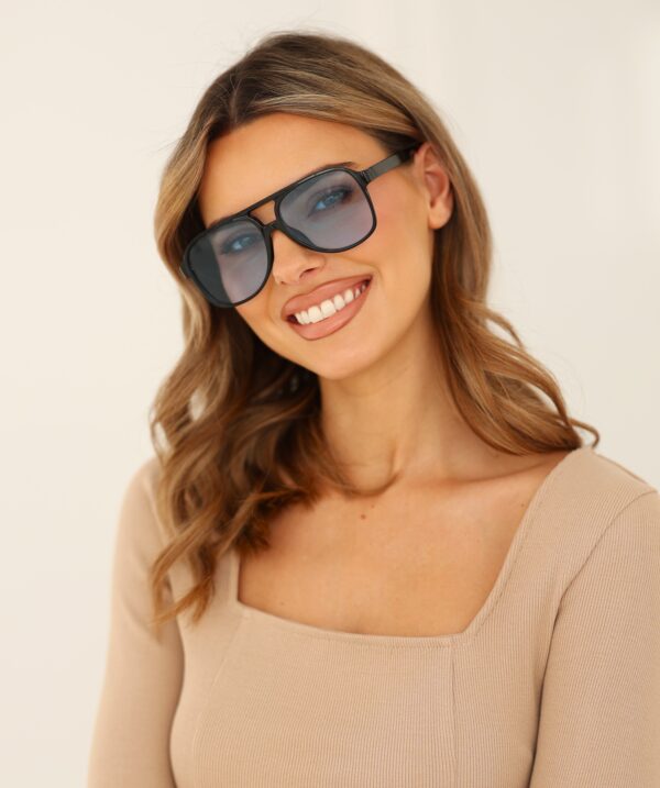 SHIRLEY BLACK Okulary Przeciwsłoneczne Damskie, duże pilotki